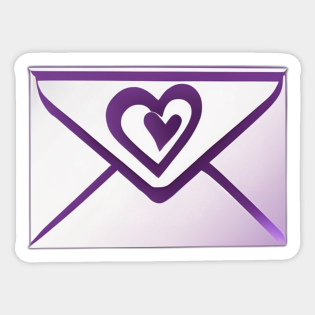 Purple Heart Envelope - Love Mail Icon No. 671 Sticker by cornelliusy